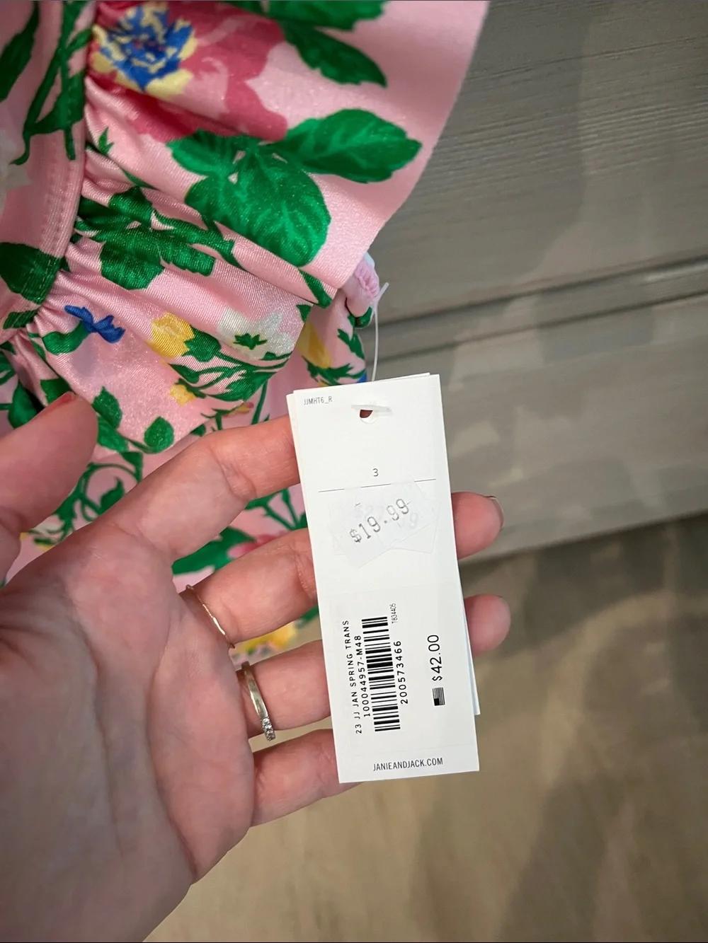 Janie and Jack Pink Floral Ruffle One-Piece